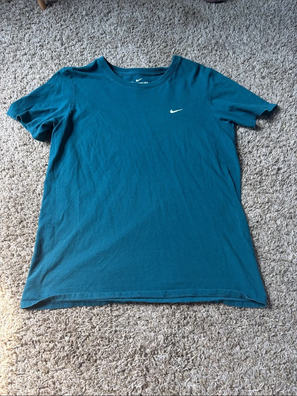 Nike Men's Teal Crewneck Short-Sleeve T-Shirt with Swoosh